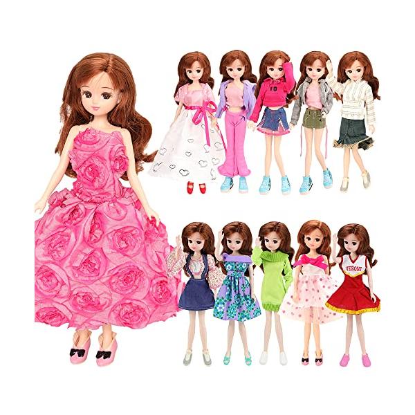 Barwa 22cm人形用服 リカちゃん人形用ドレス ランダム5枚服セット 1/6人形用服 22cm人形用ドレス 手作り 可愛い