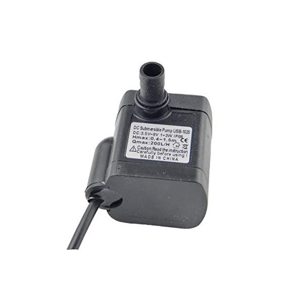 CHANCSリフト USB-1020 200L/H DCミニ水中ウォーターポンプ3.5-9V、USB電源用USB付き