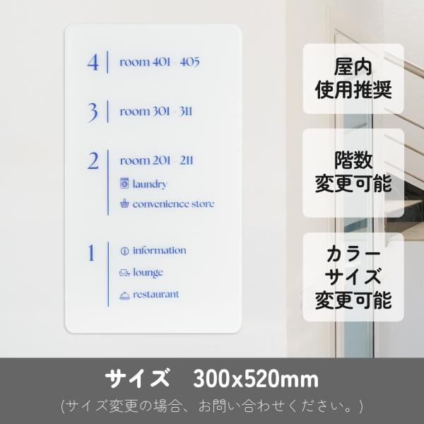 FS011 フロア案内板 300x520 透明アクリル テナント看板 テナント