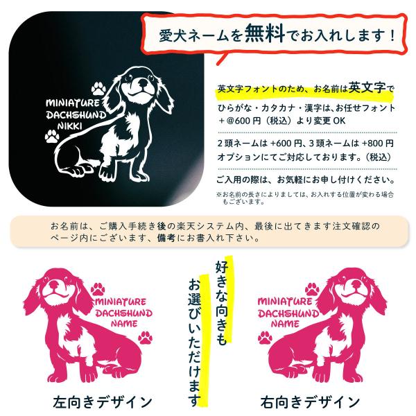 断トツ可愛い ミニチュアダックスフンド ステッカー 2 愛犬ネームが
