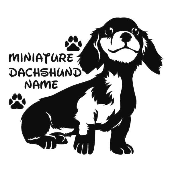 ダックフンド ステッカー 犬 ダックス おしゃれ かわいい インテリア 断トツ可愛い ミニチュアダックスフンド ステッカー 2 愛犬ネームが