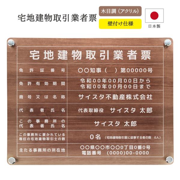 サインスタイル 宅地建物取引業者票 令和7年4月改訂版 デザイン