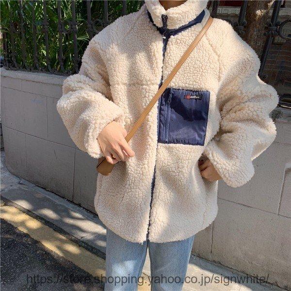 ジャケット レディース ボアジャケット アウター ボア ブルゾン ふわふわ おしゃれ ホワイト 白 防寒コート 冬 ゆったり 暖かい フリース 胸ポケット Cb0330 Dh0128 Signwhite Yahoo 店 通販 Yahoo ショッピング