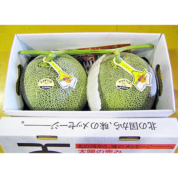 富良野メロン（秀) 特大玉 2.1〜2.3Kg×2玉 北海道産 めろん 出荷時期