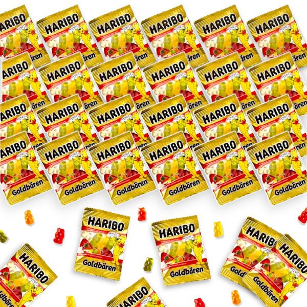 HARIBO ハリボーグミ ミニゴールドベア 10ｇ×30個 （１つずつの小袋を透明の袋に入れての梱包になります。賞味期限シール。写真のパッケージバケツではございません。）小さなクマの形をした世界中で愛されるグミキャンディ。1922年誕生以...