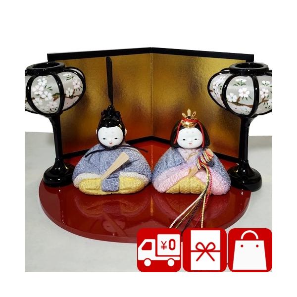 稲村人形店 木目込み ひな人形セット 紫 (inamura-hina-c) ポイント