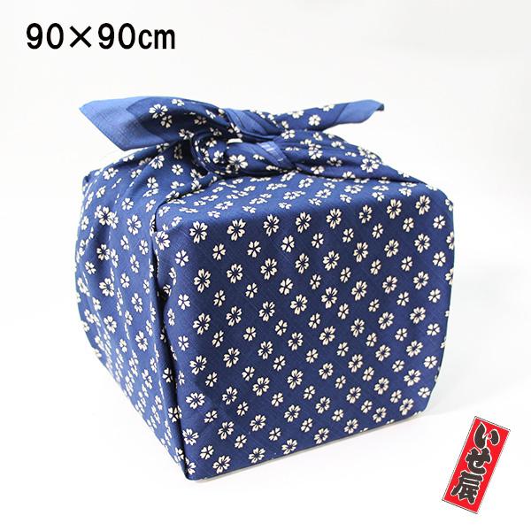 風呂敷 大判 90cm 小紋桜 紺 いせ辰 綿100% 江戸千代紙 ふろしき 重箱