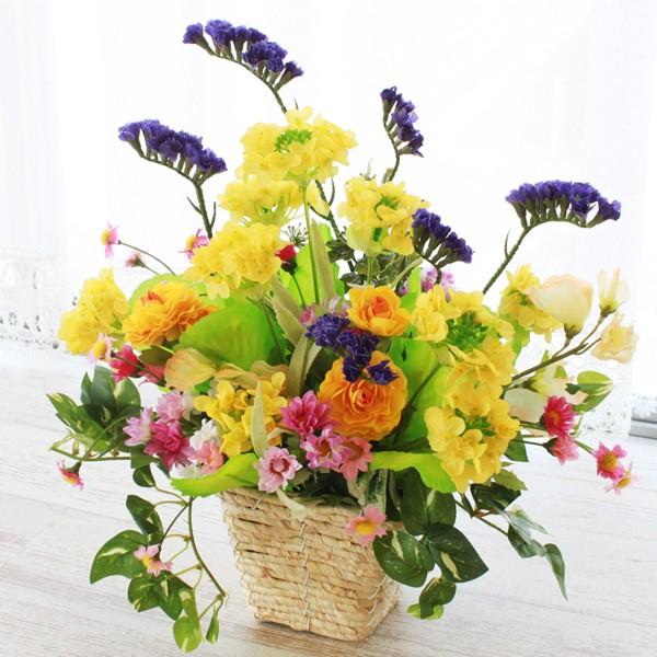 造花 アレンジ 菜の花の春を彩るアレンジ Ct触媒 0912 9251 シルクフラワーの山久ヤフー店 通販 Yahoo ショッピング