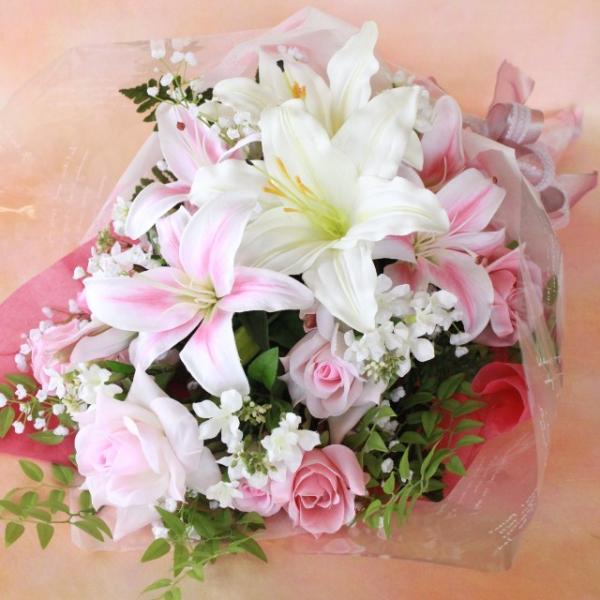 カサブランカ 造花 ハイクォリティなカサブランカとローズの花束 Ct触媒 Www Fcs Uto Edu Bo Index Php