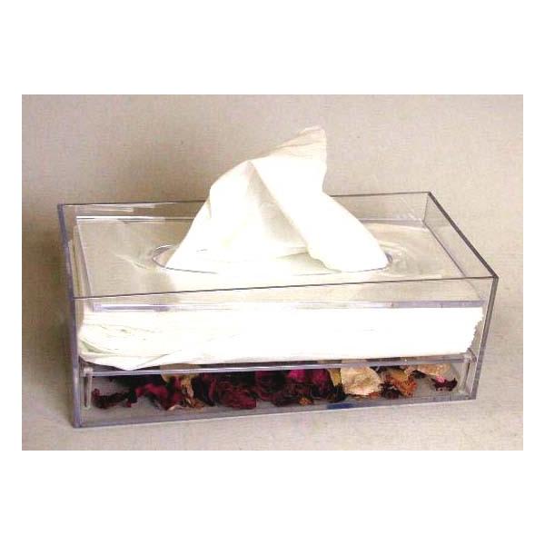 ポプリが入る中仕切りのある透明なスチロール製のケースです＊ポプリは商品に含まれませんティッシュが減ると透明なふたがそれにつれて落ちていくようになっています。ふたにグルーガンやボンドでシルクフラワーをアレンジして飾る事ができます。デザインは皆...