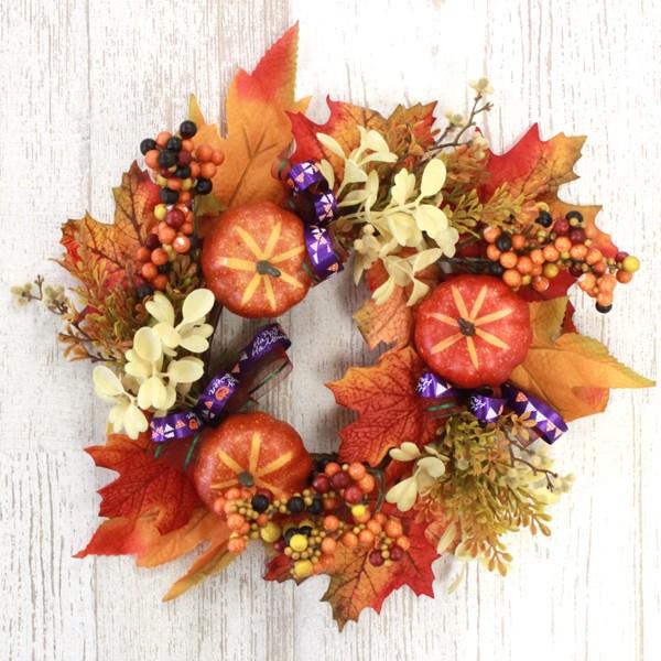 造花 ユーカリとベリーのハロウィンリース ハロウィン シルクフラワー Ct触媒 1809 4741 シルクフラワーの山久ヤフー店 通販 Yahoo ショッピング