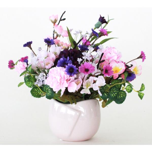 造花 さくら色とすみれ色の梅や桜の花のアレンジ Ct触媒 シルクフラワー 1904 5554 シルクフラワーの山久ヤフー店 通販 Yahoo ショッピング