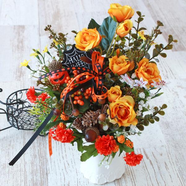 造花 ハートの器のミニバラとかぼちゃのハロウィンアレンジ ハロウィン かぼちゃ シルクフラワー Ct触媒 2108 46 シルクフラワーの山久ヤフー店 通販 Yahoo ショッピング