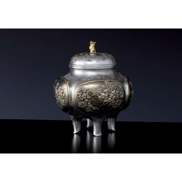 香炉　銀製 銀製彩色香炉 「秋草」 : シルバー工芸アローヘッド - 通販 - Yahoo