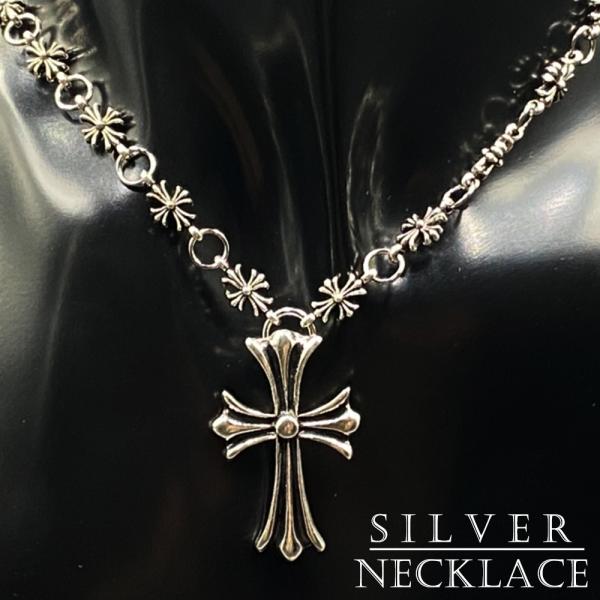 Silver クロスネックレス アクセサリー シルバー ネックレス クロスデザイン 十字架