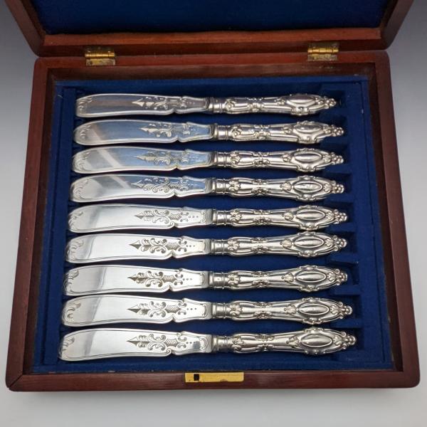 1850年頃 英国アンティーク シルバープレート ナイフx9セット Harrison