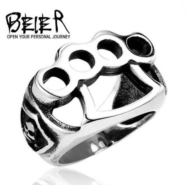 メリケンサック ナックル ステンレス リング 指輪 メンズ 鉄拳 パンク