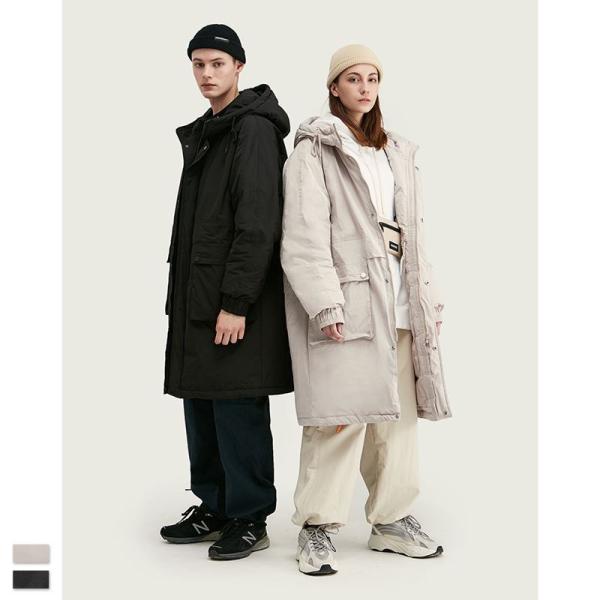 ダウンジャケット メンズ ロング Lazy Tokyo レイジートウキョウ ロングダウンコート ベージュ 秋冬 ストリート 全2色 誕生日プレゼント モード アウター ブラック