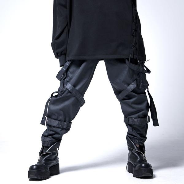 クーポン対象外 Civarize シヴァーライズ 全商品オープニング価格 ベルト付きコーティングカーゴパンツ 全2色 メンズ 黒 V系 ベルトデザイン 光沢 ヴィジュアル系
