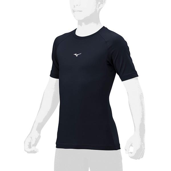 ミズノ MIZUNO ジュニアアンダーシャツローネック半袖 12JAAP52 14 ネイビー アンダーシャツ ゼロプラス 少年野球 ★1980