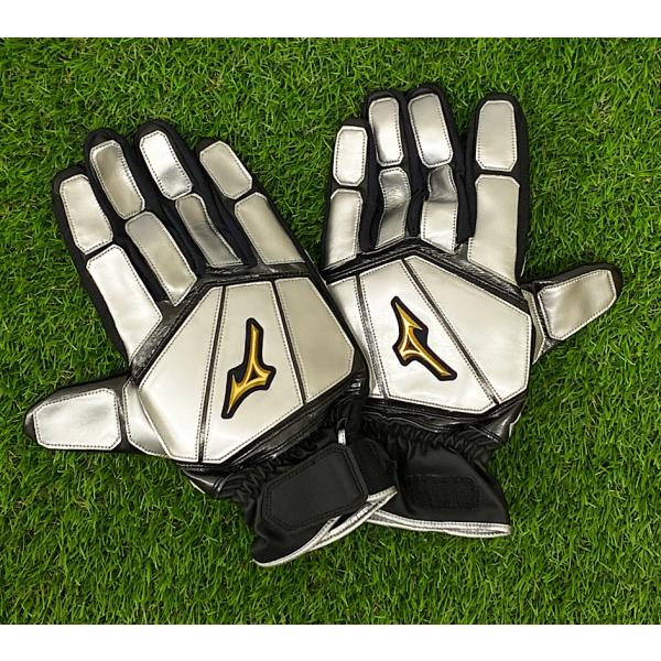 ミズノプロ MizunoPro 走塁用手袋 1EJET13009/14 シルバー/ブルー X レッド 両手用 フリーサイズ