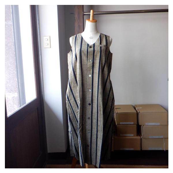 YAMMA ヤンマ産業 会津木綿ジレ風ワンピース AGL-OP 2 colors : Simon