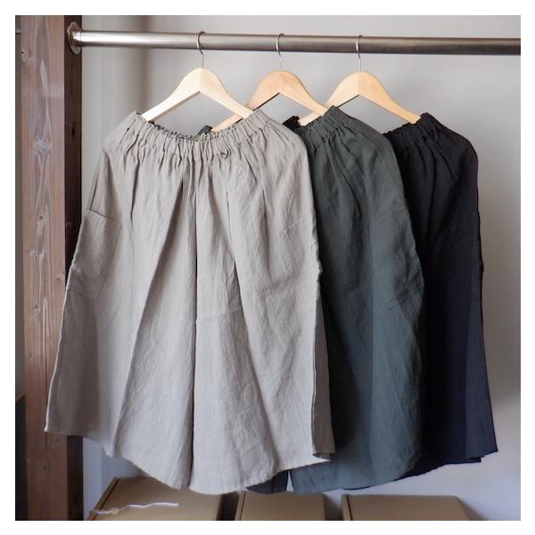 YAMMA ヤンマ産業 天日リネンキュロットパンツ cr-pt 3 colors : Simon
