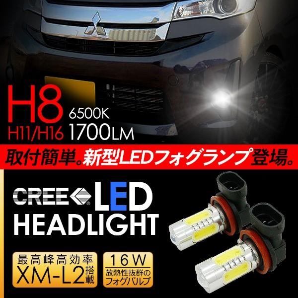 三菱 eKカスタム LED フォグランプ H8/H11/H16 LEDフォグバルブ フォグ