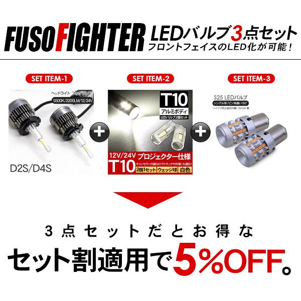 三菱ふそう ファイター フロント LEDパーツ 3点セット ヘッドライト