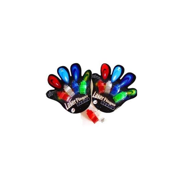 ライト LED フィンガー レーザーライト  4色×2セット 送料無料