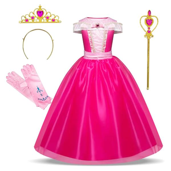 プリンセスドレス 衣装 コスチューム ドレス ピンク キッズ 子供用 4点セット お姫様ドレス ハロウィン 仮装 送料無料