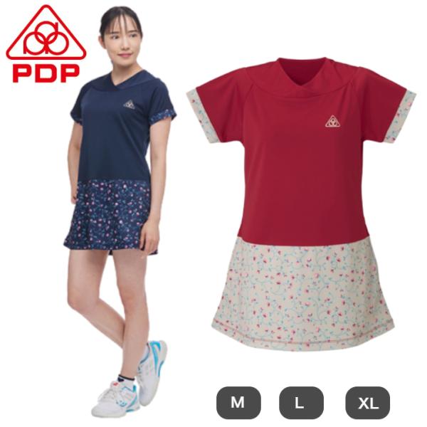 PDP ピーディーピー テニスウェア レディース セール ワンピース チュニック おしゃれ 40代 50代  PTW-5100