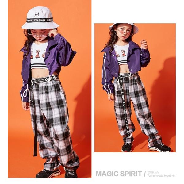 キッズ ダンス衣装 セットアップ ガールズ ヒップホップ かっこいい ジャケット チェックズボン 紫 Buyee Buyee 日本の通販商品 オークションの代理入札 代理購入
