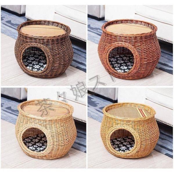 キャットハウス 編み籐ベッド ラタン ハウス ねこ ネコ 猫ベッド 猫用