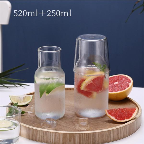 冷水筒 ガラスポット セット 耐熱 透明ティーポット 一人飲み 日本酒 ティーポット カップ 茶器セット コップ付き 家庭用 ギフト 新築祝い 耐熱