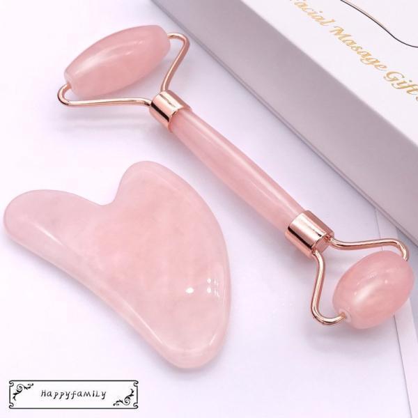 天然石 プレート 棒 ローラー マッサージ 小顔 フェイス フェイスローラー ローズクォーツ リファ 翡翠 コジット 新品ときめきローズクォーツ配合かっさとは？ 「かっさ」とは水牛の角や天然石のプレートを使って皮膚を 擦るように刺激する、古...