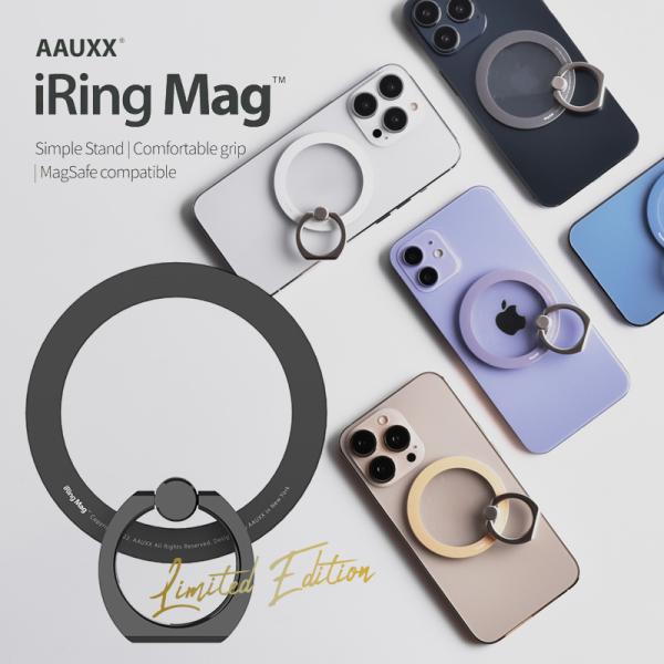 ≪AAUXX iRing Mag アイリング マグ≫【サイズ】約W56.5×H56.5×D8.5mm【素材】ポリカーボネイト・亜鉛合金・磁石【重量】約20.4g【耐荷重】約800g【対応機種】iPhone12、iPhone13、iPhone...