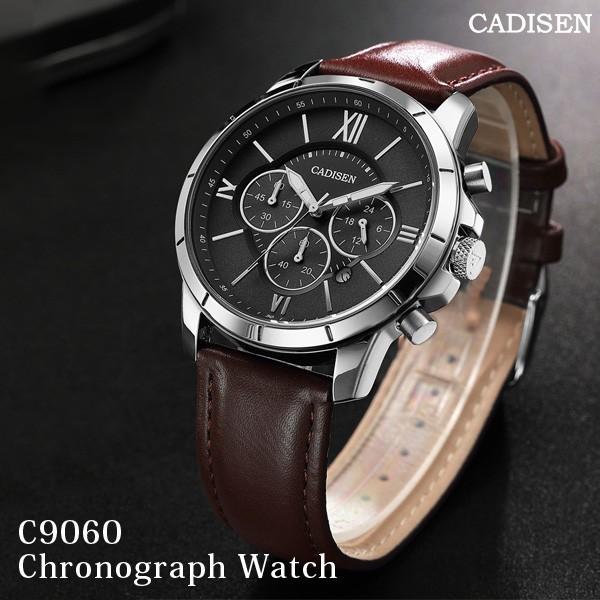 腕時計 メンズ腕時計 ブランド Cadisen C9060 クロノグラフ レザーベルト 合皮 ビジネス シンプル おしゃれ C9060 腕時計アクセサリーのシンシア 通販 Yahoo ショッピング