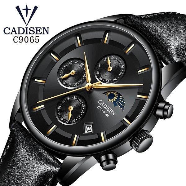 腕時計 メンズ腕時計 Cadisen C9066 サン ムーン クロノグラフ デザイン ウォッチ ブランド おしゃれ レザーベルト 本革ベルト C9066 腕時計アクセサリーのシンシア 通販 Yahoo ショッピング