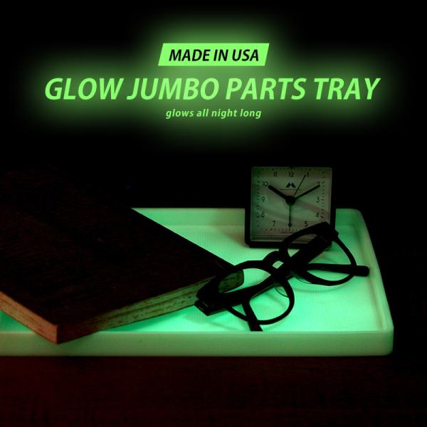 GLOW JUMBO PARTS TRAY グロー ジャンボ パーツ トレイ デスクトレー 蓄光 トレイ 夜光 発光 収納 防災 災害 停電 アウトドア 小物入れ 鍵置き メール便OK