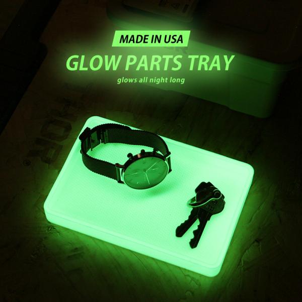 GLOW PARTS TRAY グロー パーツ トレイ デスクトレー 蓄光 トレイ 夜光 発光 収納 防災 災害 停電 アウトドア 小物入れ 鍵置き メール便OK