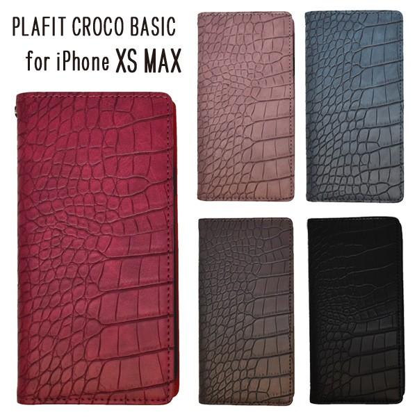 PLAFIT vtBbg CROCO BASIC iPhone XS Max 蒠^ P[X NR_C v[g Mtg G݃[OK
