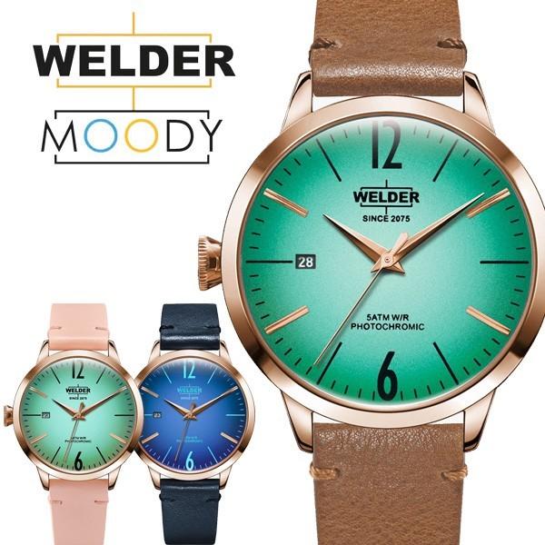 腕時計 WELDER MOODY ウェルダー ムーディー 38mm 偏光ガラス レザーベルト 三針 ユニセックス メンズ レディース