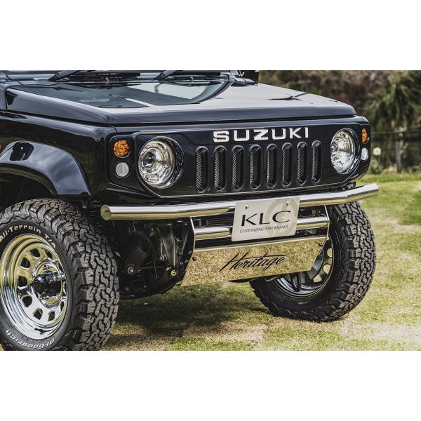 ジムニーシエラ ノマド JB74W JC74W トラディショナルバンパー74 フロント 鏡面 フォグランプステー付 ステンレス製 KLC ヘリテージ