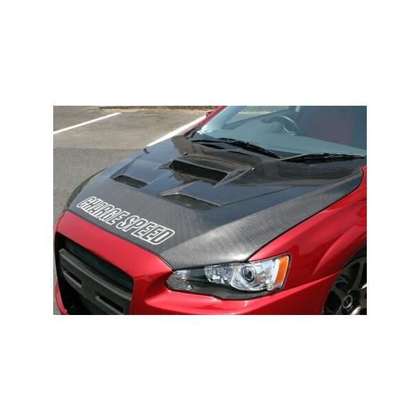 超新作】 ランサーエボリューション レーシングボンネットフード FRP製