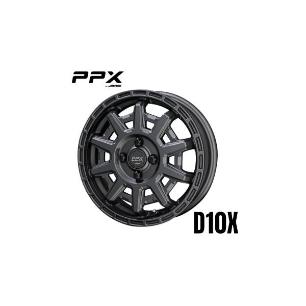 12インチ 4H100 3.5J+45 4穴 PPX D10X 軽バン エブリイ キャリイ