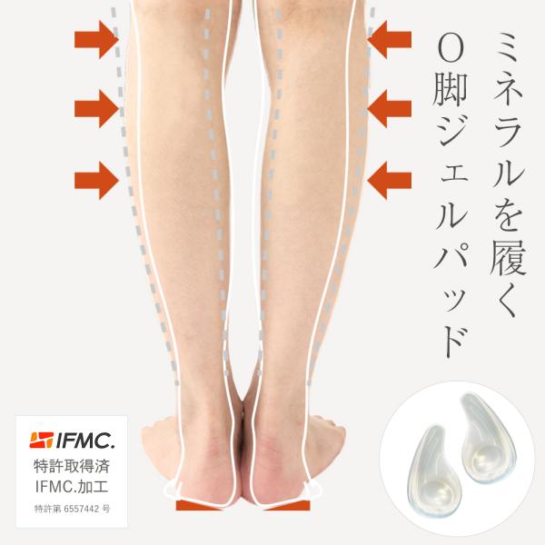 93【当店限定】 O脚用ジェルパッド インソール 中敷き 美脚 美姿勢 O脚 矯正 補正 腰痛 膝 足 脚 かかと 衝撃吸収 特許取得済イフミック加工  メール便送料無料 :g21122h355:公式 外反母趾専門本舗 !店 通販 