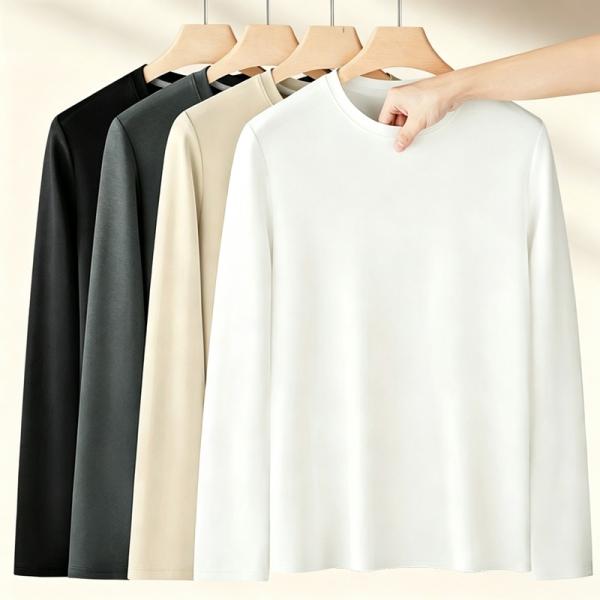 カットソー ロンt メンズ 長袖 tシャツ モダール ストレッチ 抗菌 静電気防止 三本針縫製 丸首 インナー トップス 春 秋 冬 カジュアル トップス