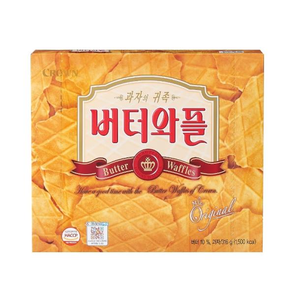 ワッフル お菓子 韓国の人気商品・通販・価格比較 CROWN バターワッフル 8角型 135g(3枚×5袋)×2箱セット 韓国菓子 お土産 バター味 ワッフル