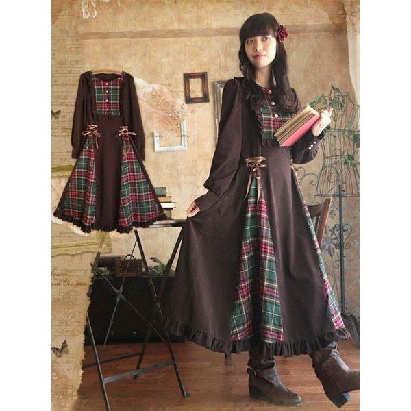 ワンピース ゴシック 長袖 コットンアイドル衣装ゴスロリ ダークチョコレートカラー Yz6974 神龍閣 通販 Yahoo ショッピング